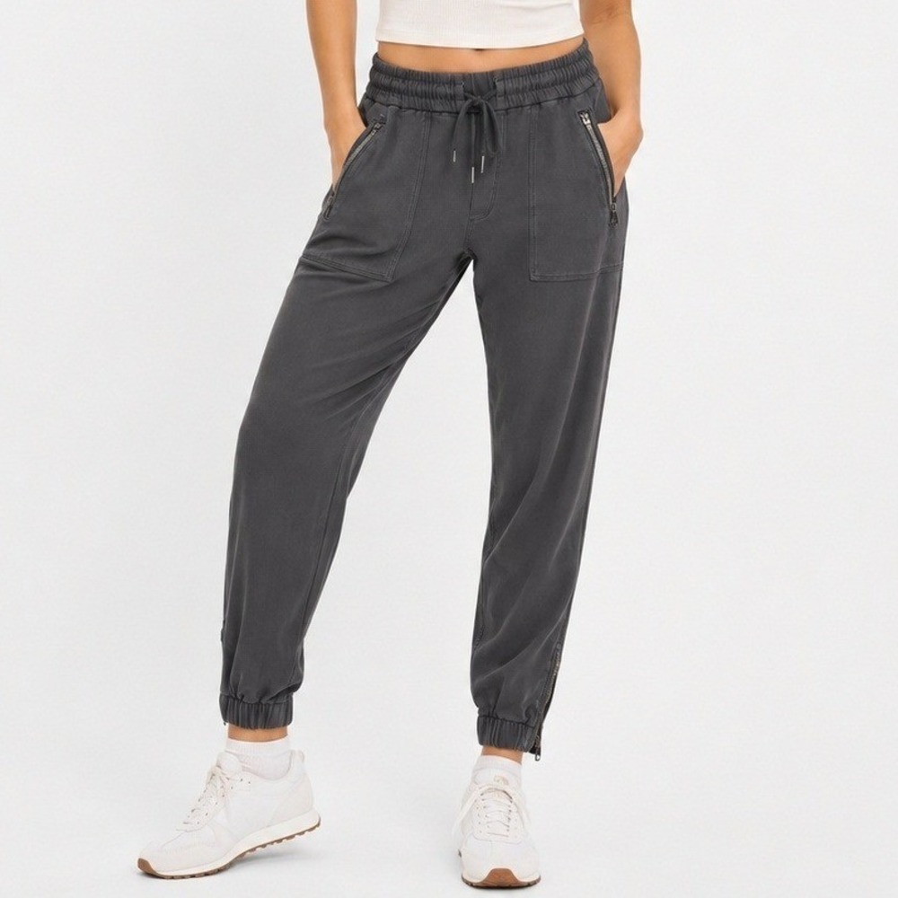 Athleta‎ Women Charcoal Gray Trekkie Utility Joggers Stretch Cotton Size 4